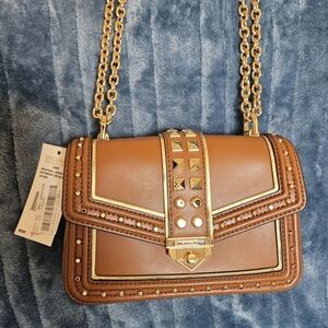 Michael Kors Tan Crossbody Bag with Gold Accents